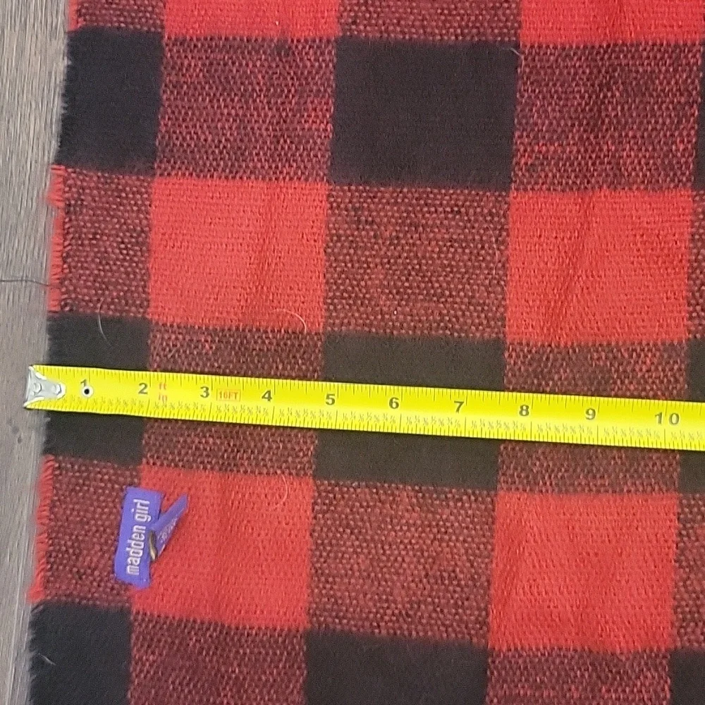 Madden Girl Buffalo Plaid Large Long  Scarf Red & Black Checker Flannel …